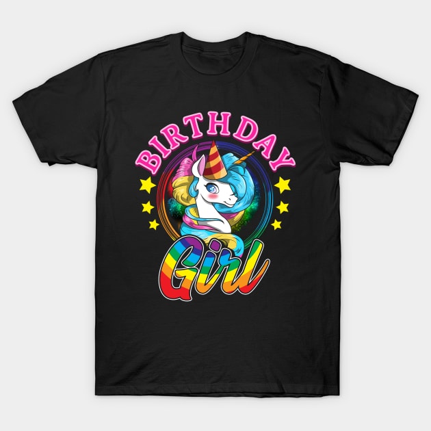 Birthday Girl Cute Unicorn Shirt T-Shirt by KsuAnn